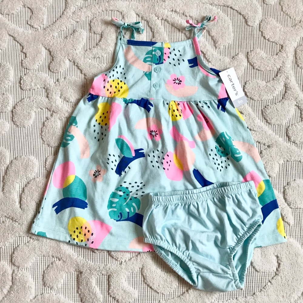 Carter’s baby girl tropical sundress 9M NWT!